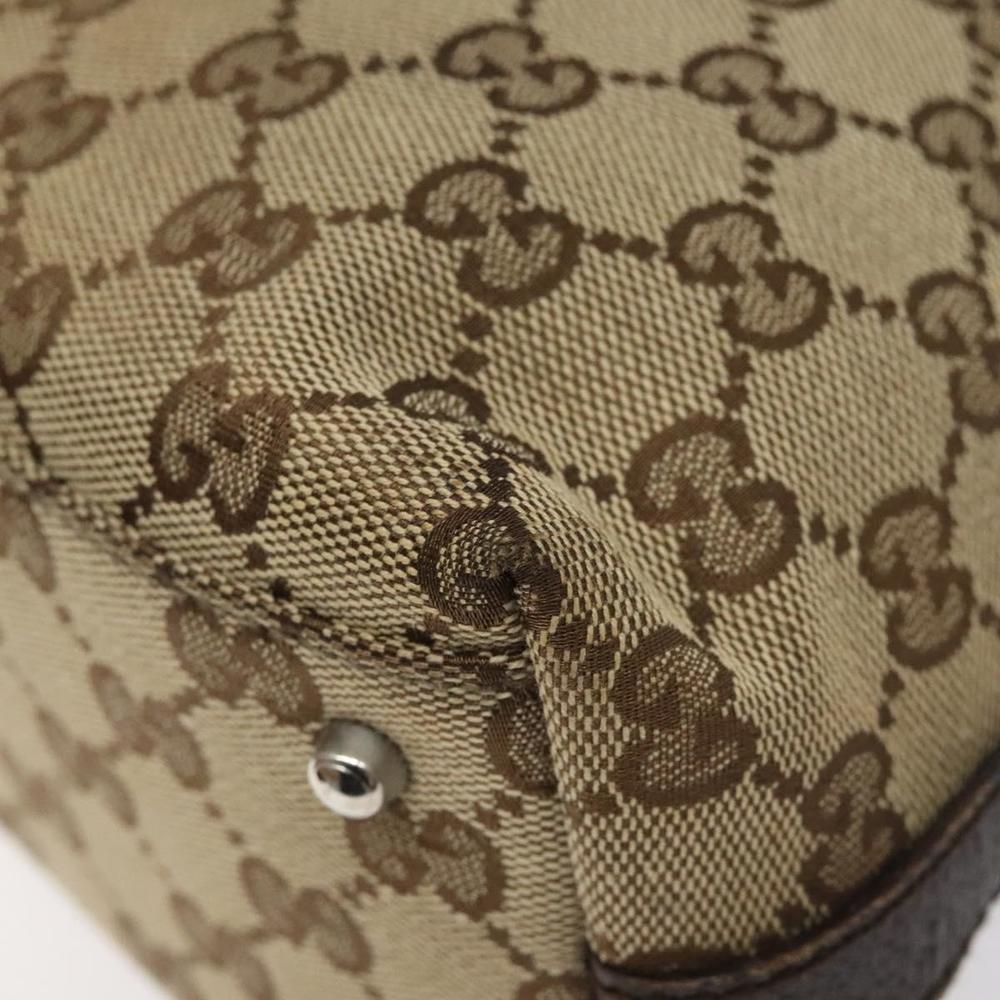 GUCCI GG Canvas Web Sherry Line Hand Bag Beige Silver 145759 Auth 119676 - Picture 15 of 16